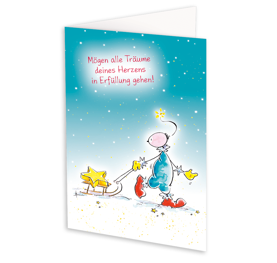 Oups Klappkarte Weihnachten/Silvester - Mögen alle Träume deines Herzens in Erfüllung gehen! - Oups