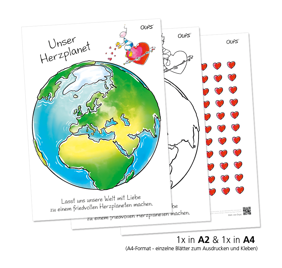 Oops - Heart Planet Poster