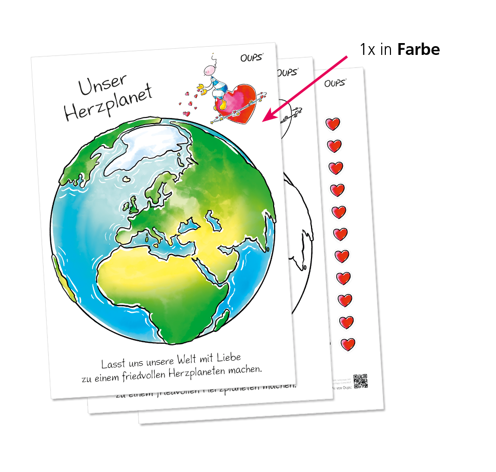 Oops - Heart Planet Poster