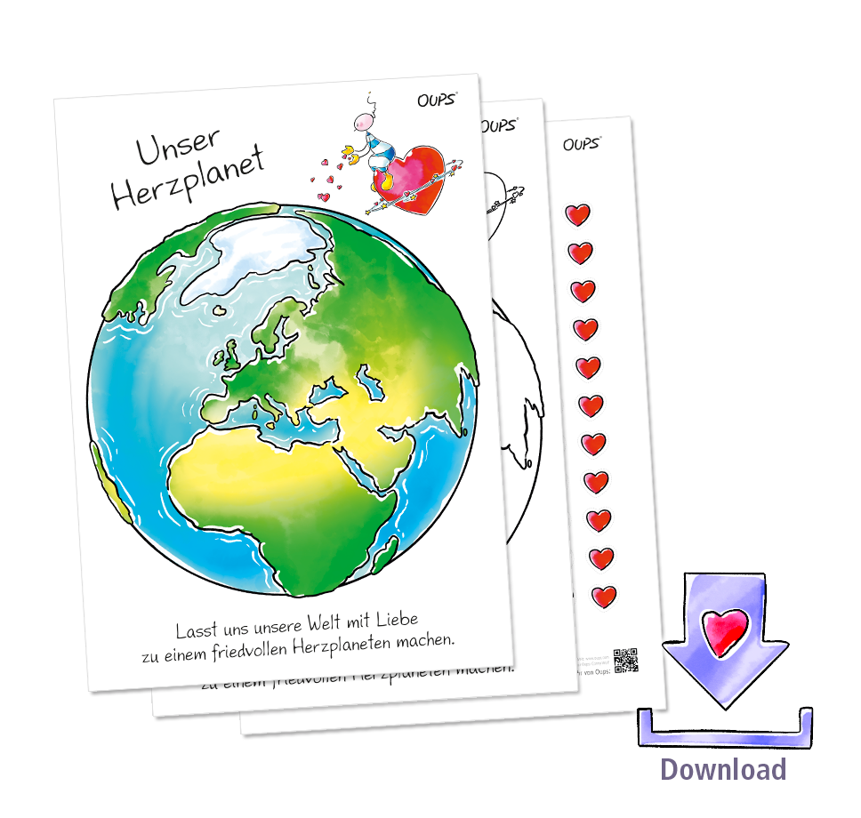 Oops - Heart Planet Poster