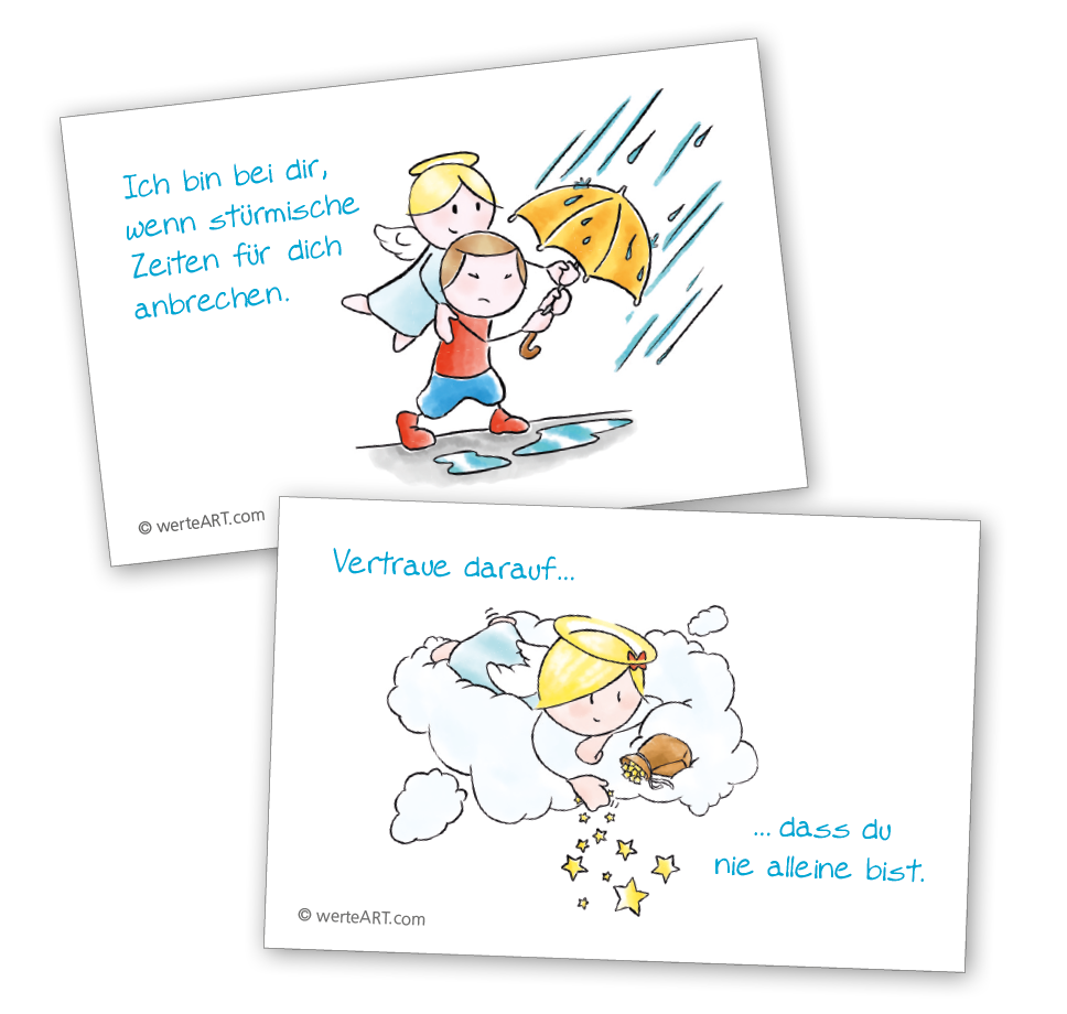 Engel Kärtchenbox - Ich pass´ auf dich auf! - Oups