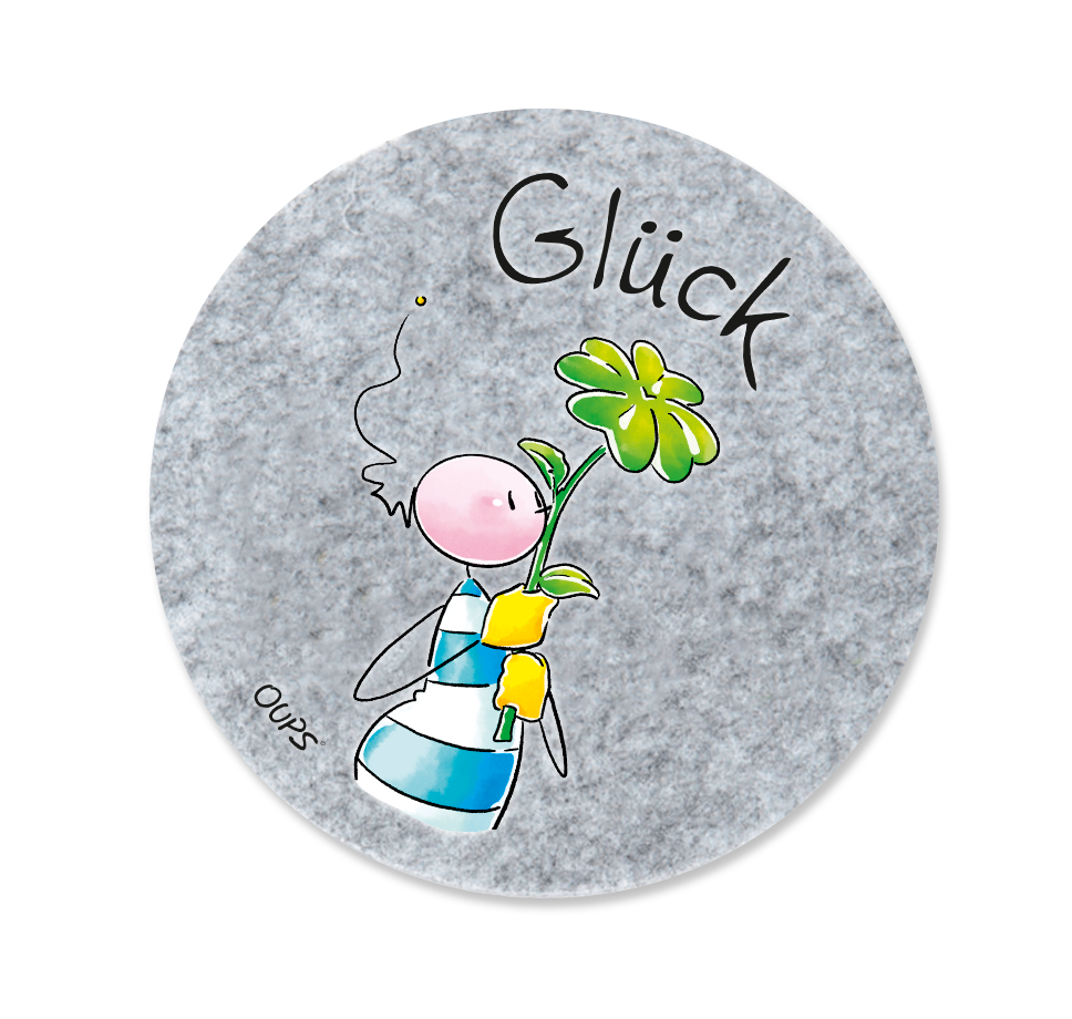 Oups Filz Untersetzer - Glück - Oups