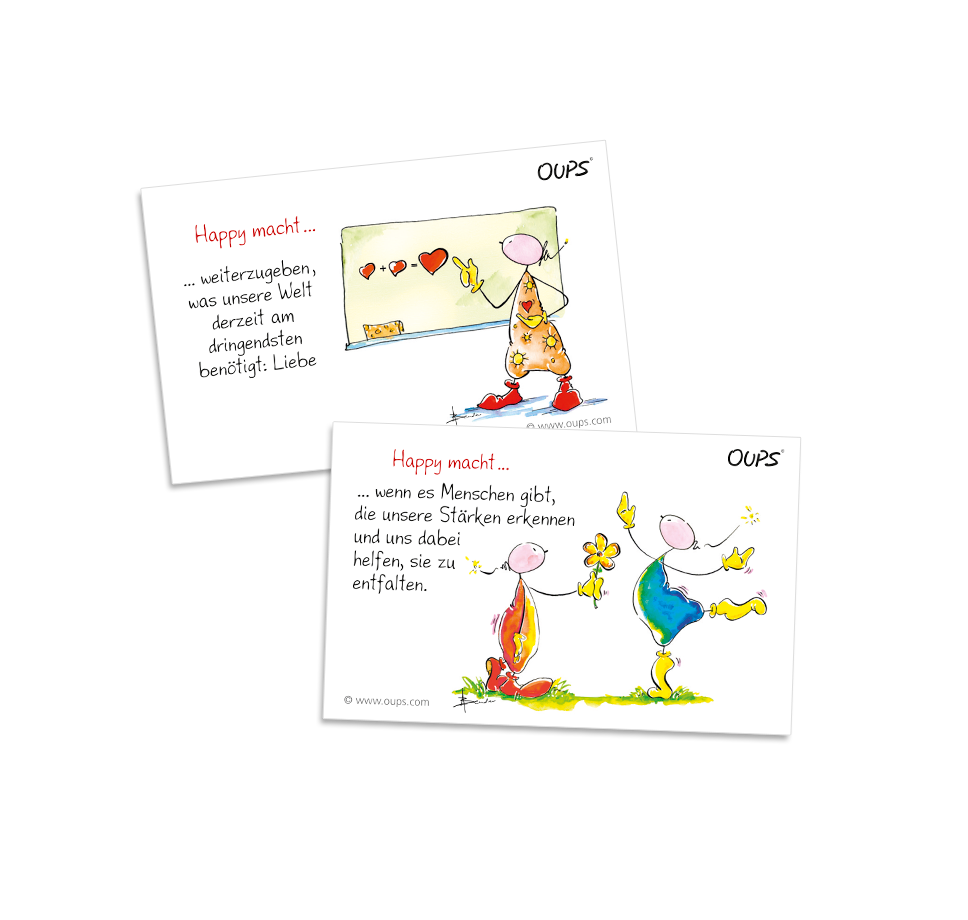 OUPS Kärtchenbox - Don´t worry - Be happy! - Oups