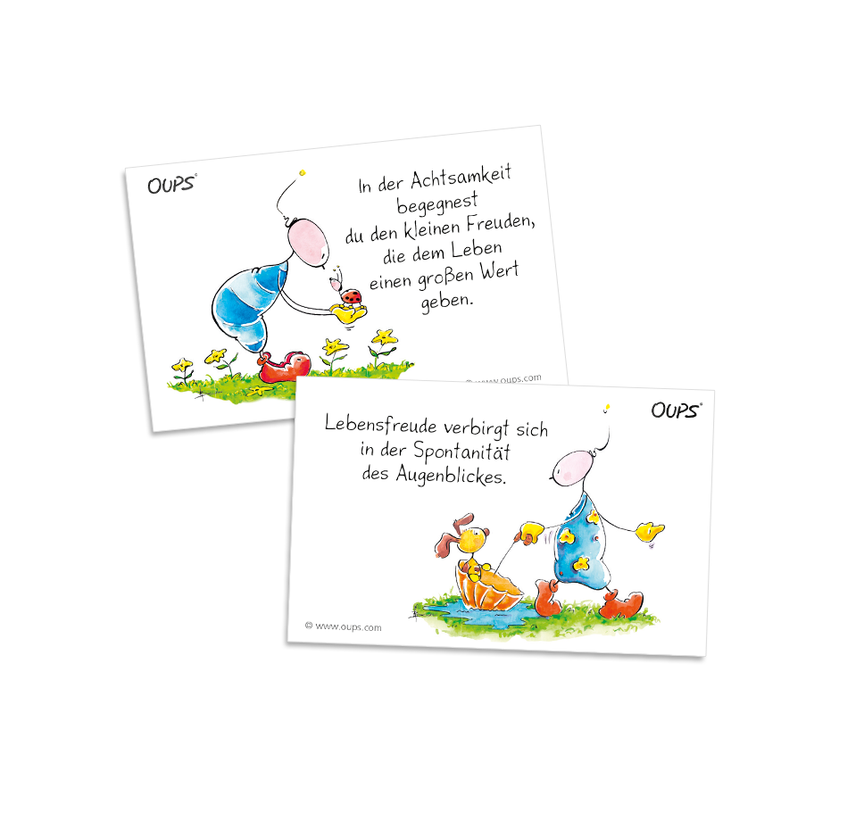 Oups Kärtchenbox - Lebensfreude Kärtchen - Oups