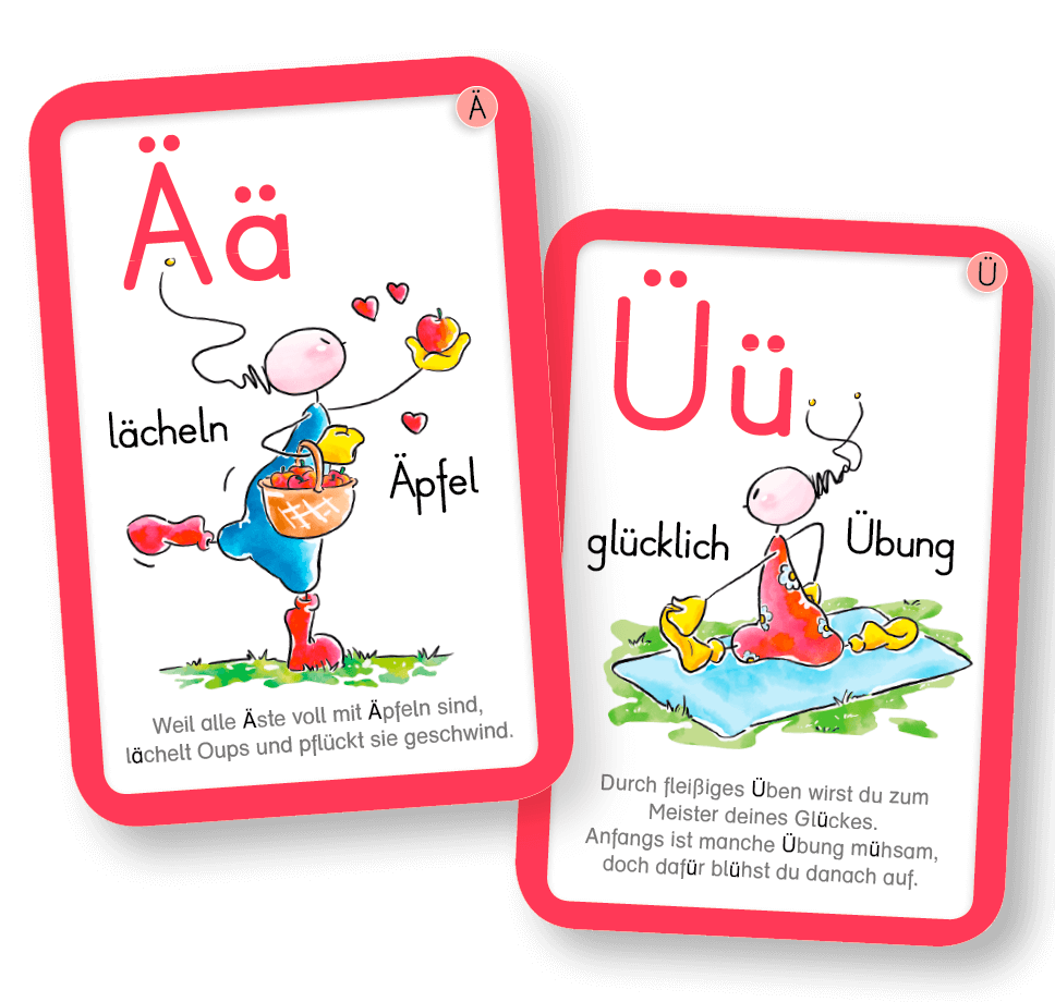 OUPS Buchstabenkarten - Buchstaben lernen mit Oups - Oups