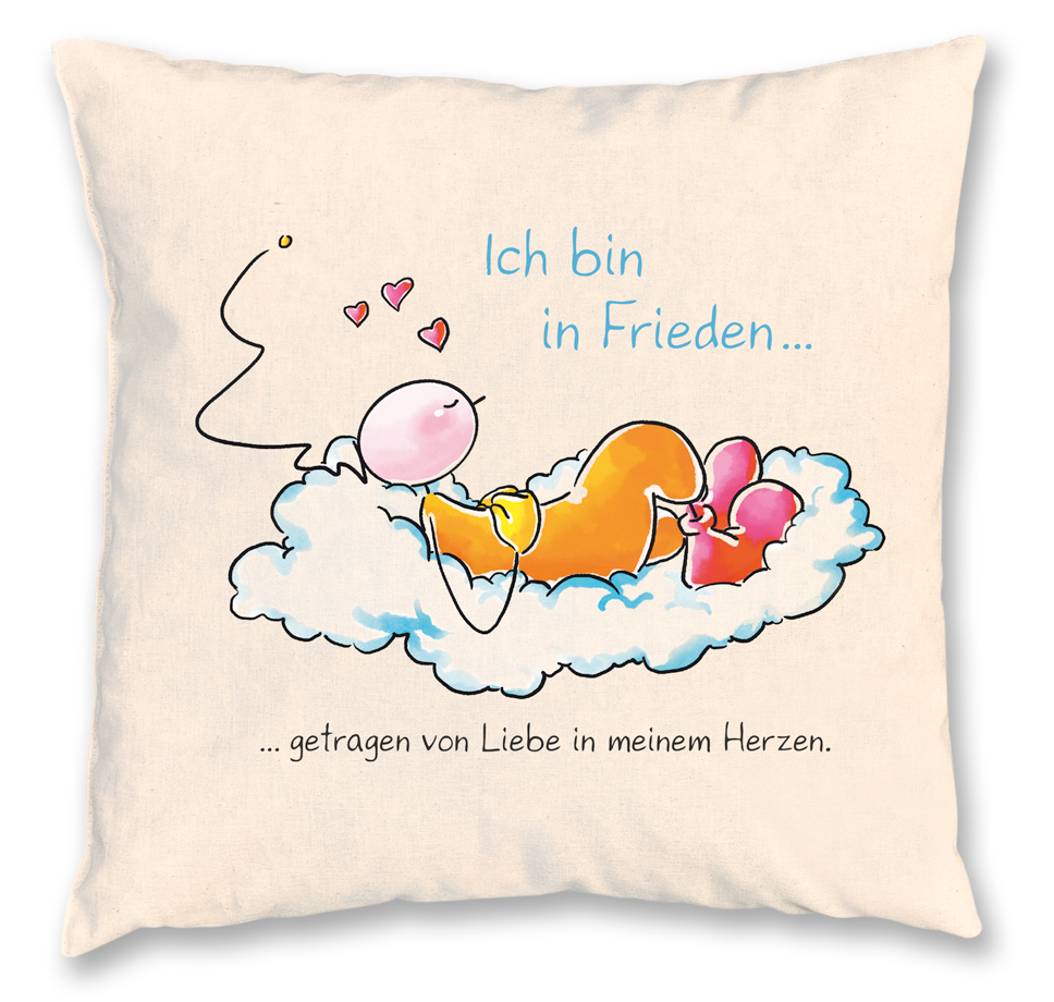 OUPS Zirbenkissen groß (30x30) - Ich bin in Frieden… ... getragen von Liebe in meinem Herzen