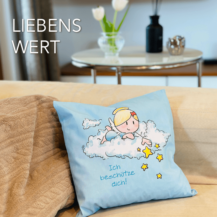 Engel Zirbenkissen 30x30 - Ich beschütze dich! - Oups