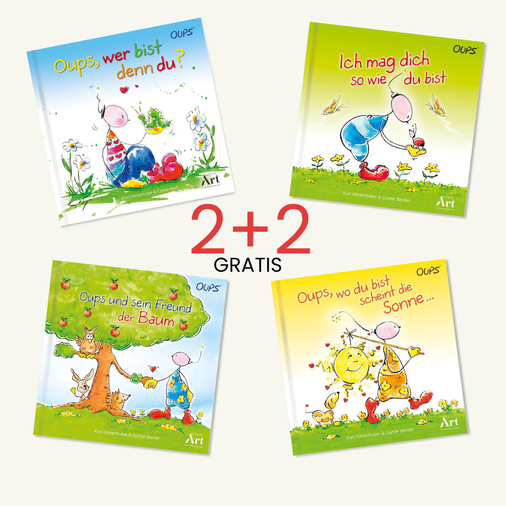 2+2 OUPS Kinderbücher – 4 Bücher, nur 2 bezahlen