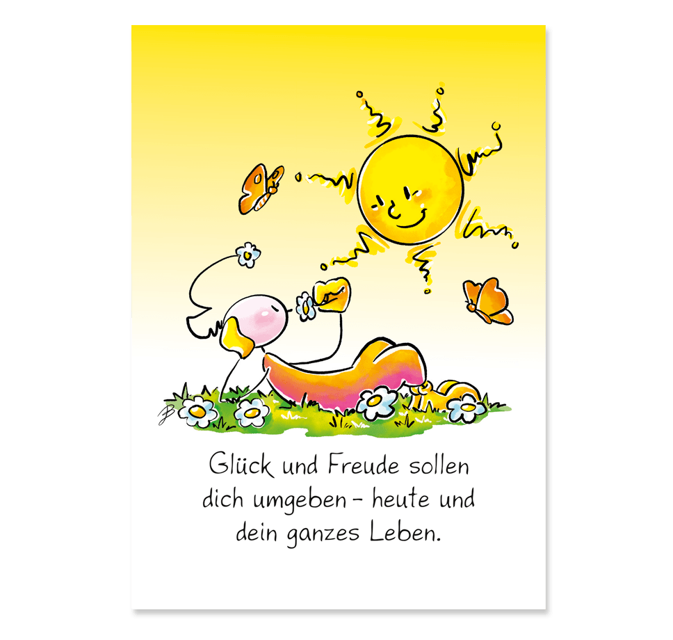 Oups Postkarte Geburtstag - Glück und Freude sollen dich umgeben ... - Oups