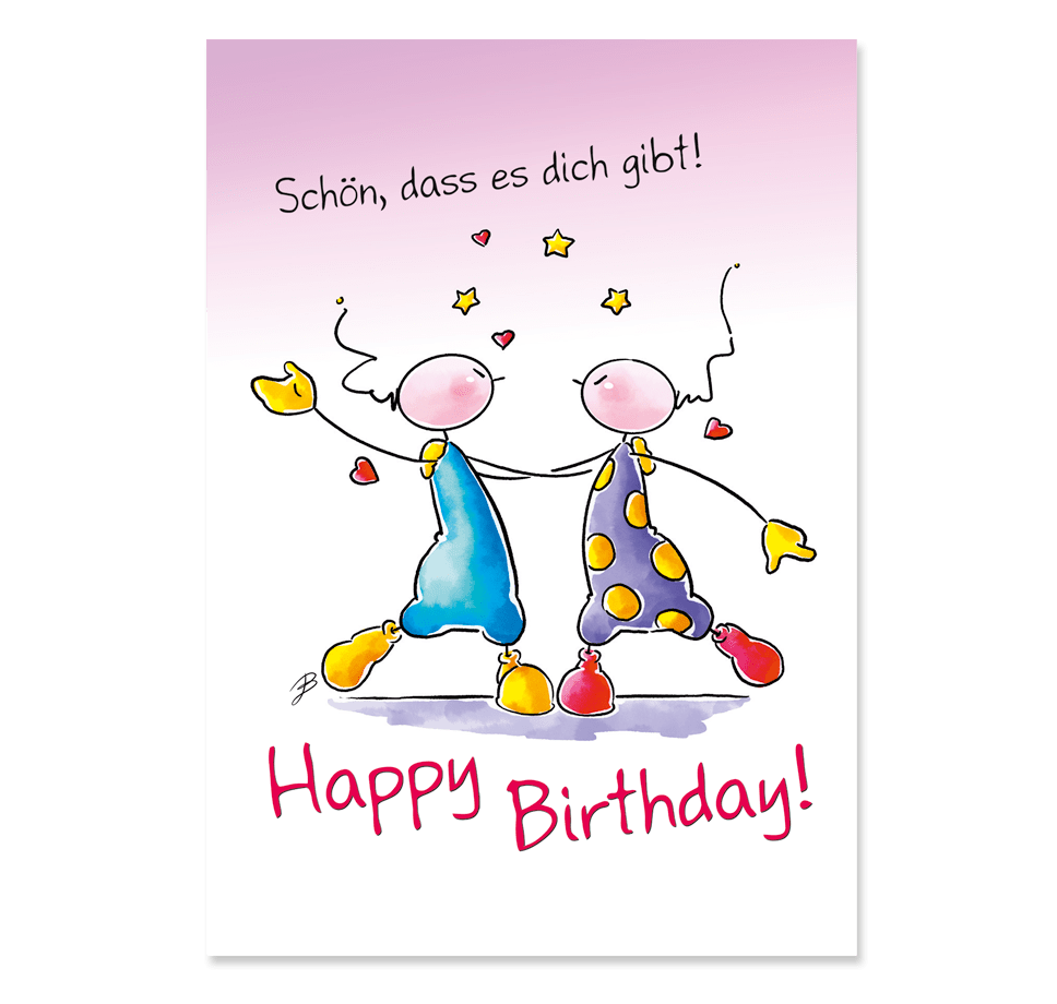 Oups Postkarte Geburtstag - Schön, dass es dich gibt! Happy Birthday! - Oups