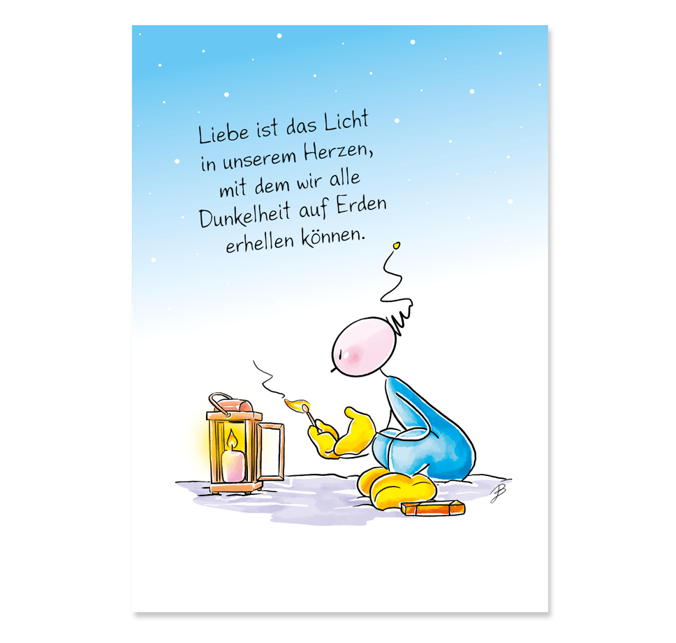 Oups Postkarte Weihnachten - Liebe ist das Licht in unserem Herzen, mit dem wir... - Oups