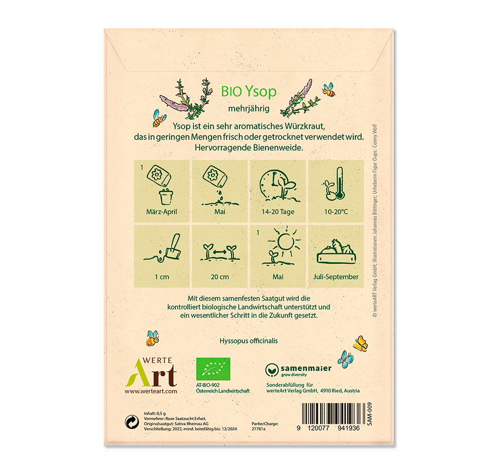 Oups Samenpackung - BIO Ysop - Die Welt ist voller Wunder… eines davon bist DU! - Oups