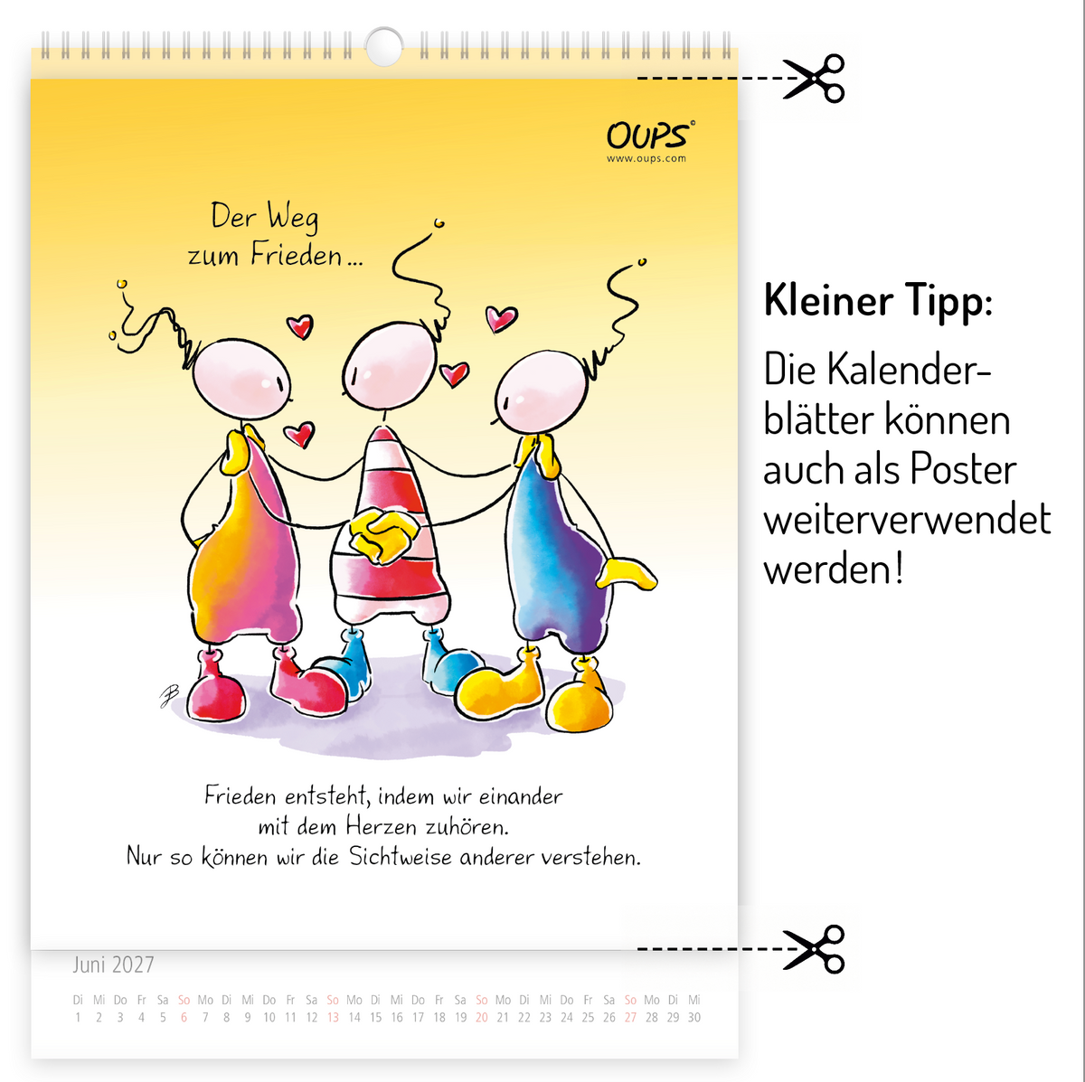 Oups-Wandkalender 2027 – Mit Freude und Zuversicht durchs neue Jahr