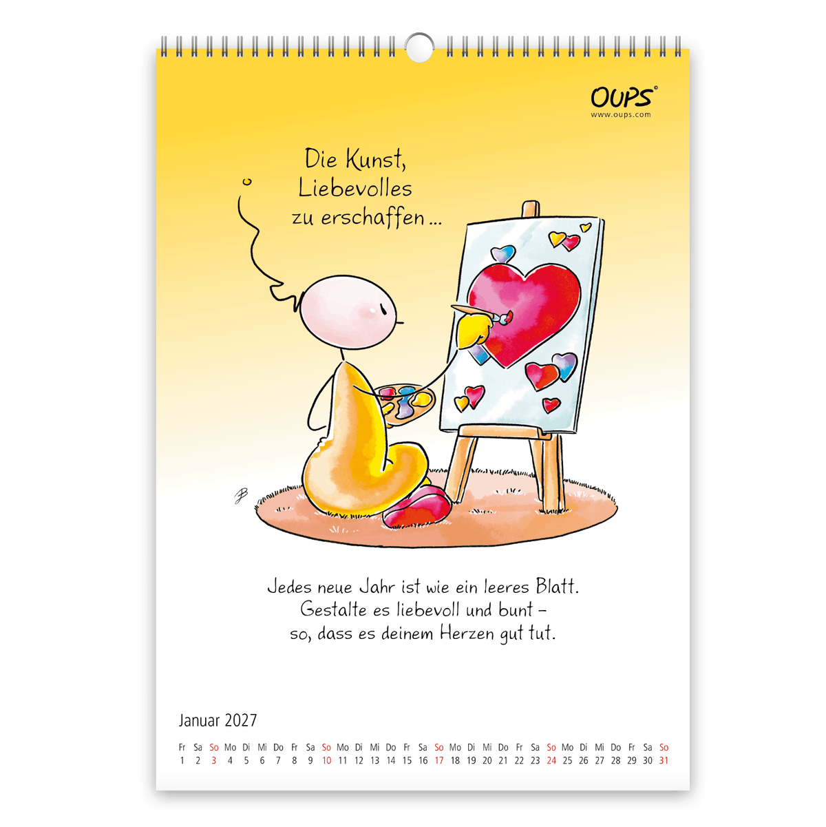 Oups-Wandkalender 2027 – Mit Freude und Zuversicht durchs neue Jahr