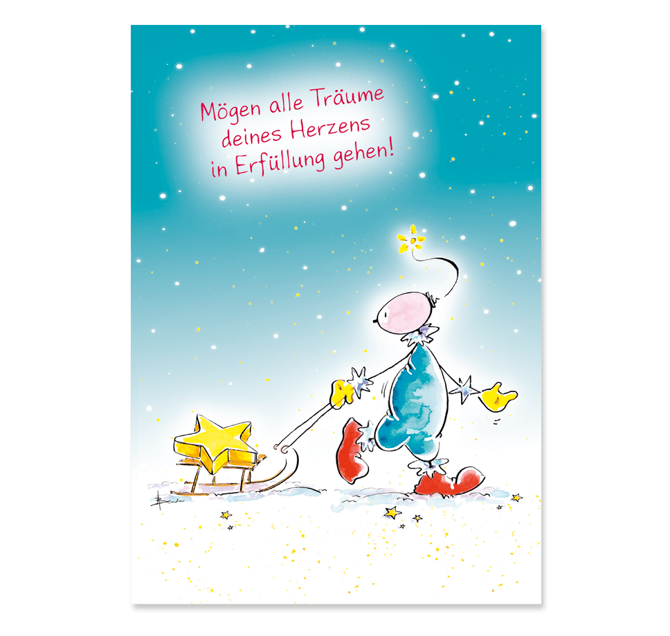 Oups Klappkarte Weihnachten/Silvester - Mögen alle Träume deines Herzens in Erfüllung gehen! - Oups