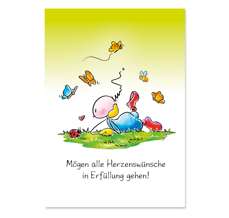 Oups Klappkarte - Mögen alle Herzenswünsche in Erfüllung gehen! - Oups