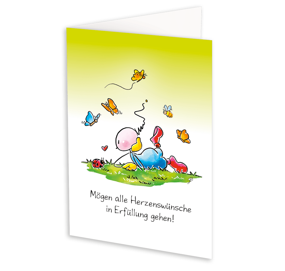 Oups Klappkarte - Mögen alle Herzenswünsche in Erfüllung gehen! - Oups