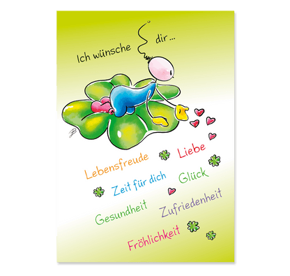 Oups Klappkarte - Ich wünsche dir … Lebensfreude, Liebe, Zeit für dich, Gesundheit, Glück, … - Oups