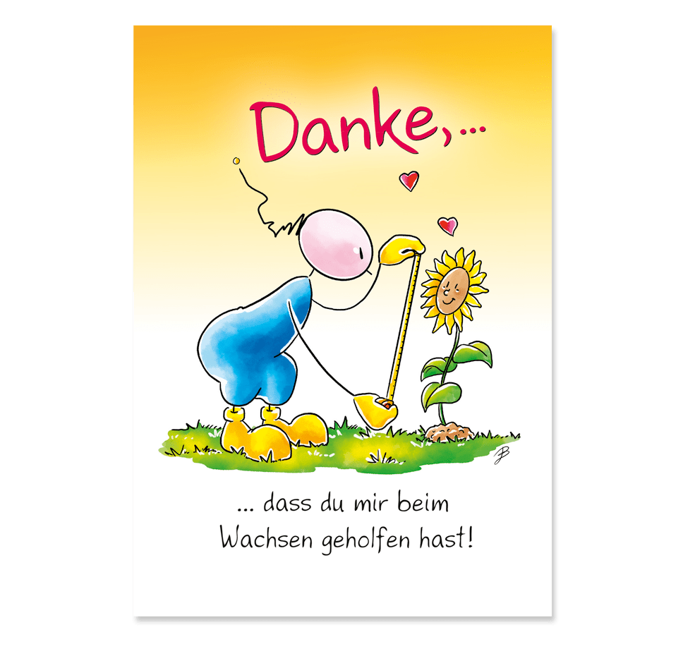 Oups Klappkarte - Danke, dass du mir beim Wachsen geholfen hast! - Oups