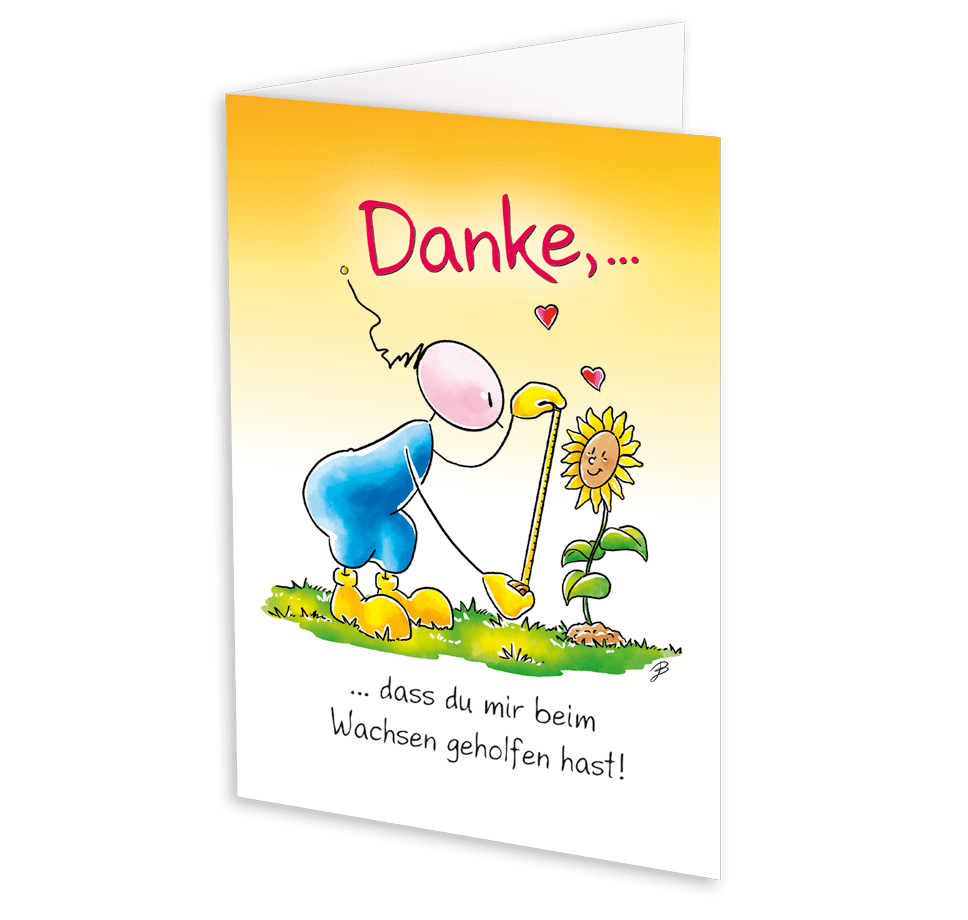 Oups Klappkarte - Danke, dass du mir beim Wachsen geholfen hast! - Oups
