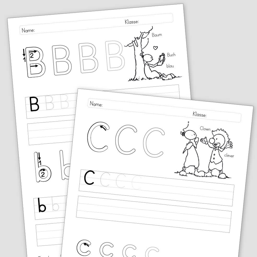 Oups - Übungsblätter zum Schreiben lernen.