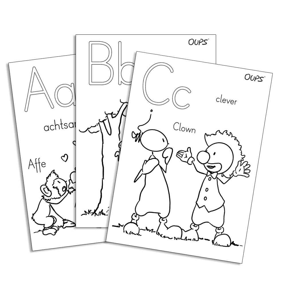 Oops - Kindergarten ABC-123 Coloring Pages