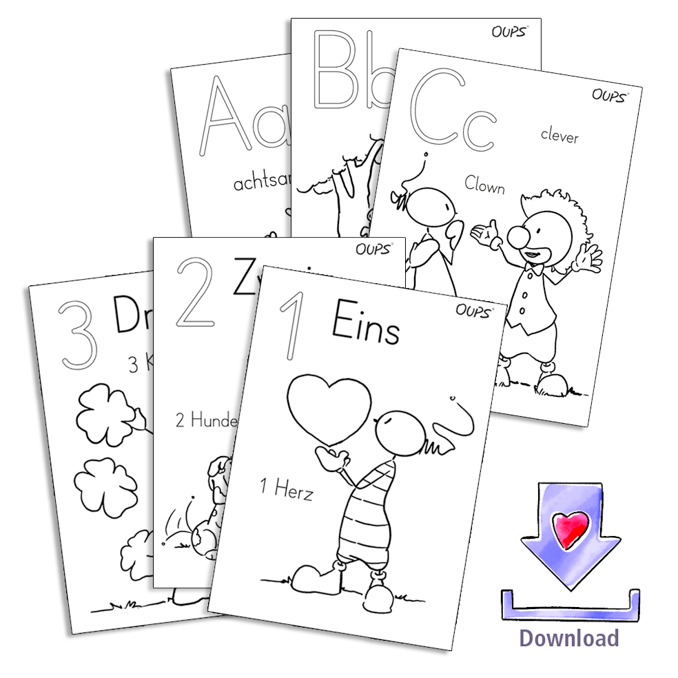 Oops - Kindergarten ABC-123 Coloring Pages
