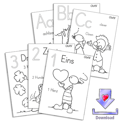 Oups - Malblätter Kindergarten ABC-123