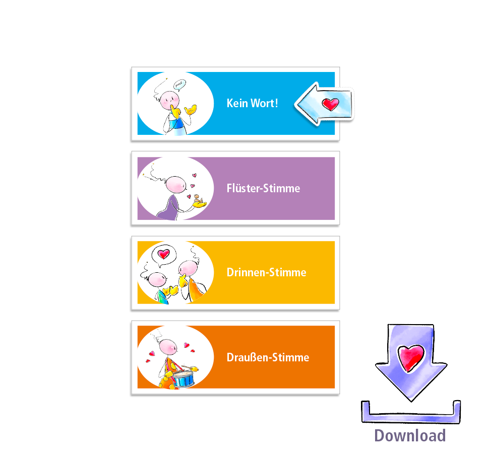 Oups Arbeits-Lautstärke-Schilder