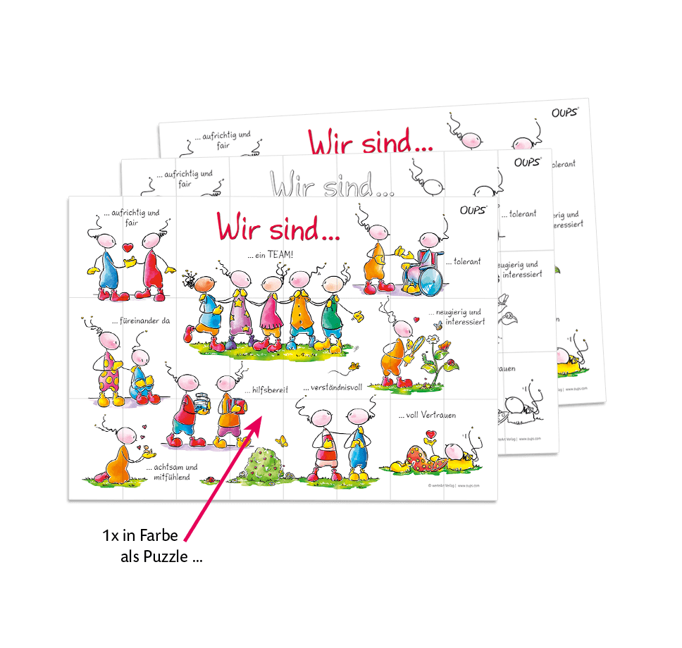 Oups-Poster-Puzzles - Gemeinschaft stärken