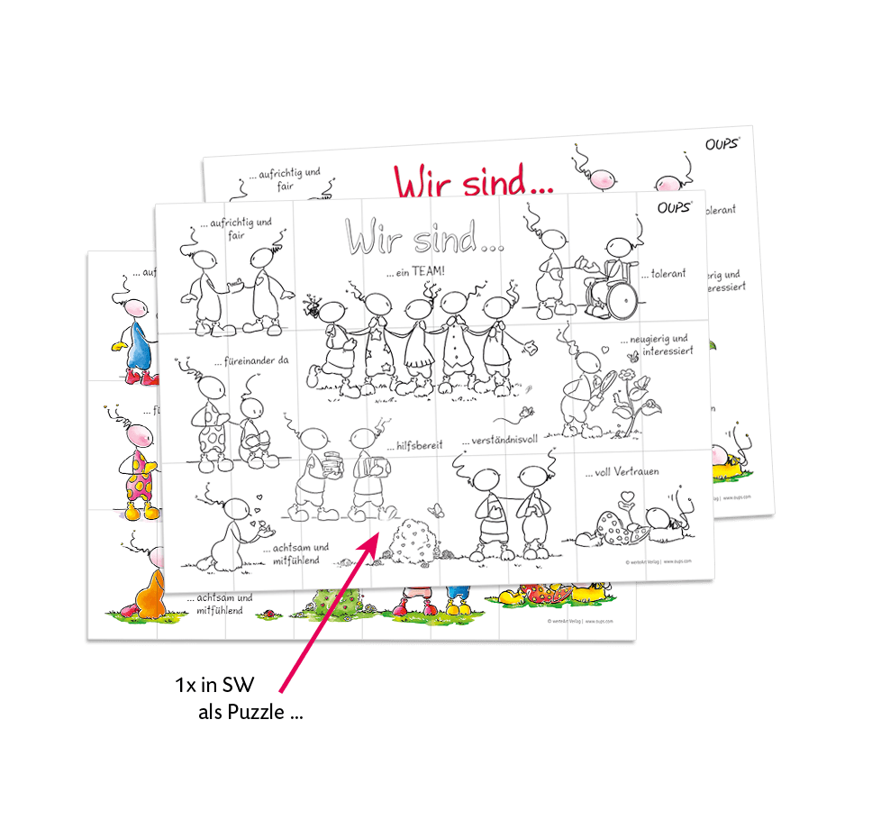 Oups-Poster-Puzzles - Gemeinschaft stärken