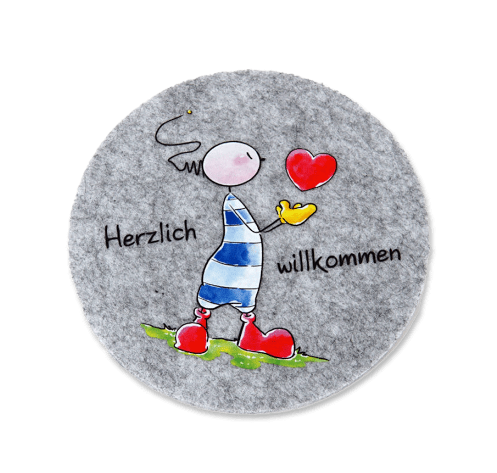 Oups Filz Untersetzer - Herzlich willkommen - Oups