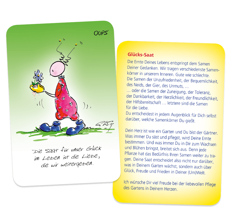 OUPS Karten - Sonnenstrahlen für dein Herz - Oups