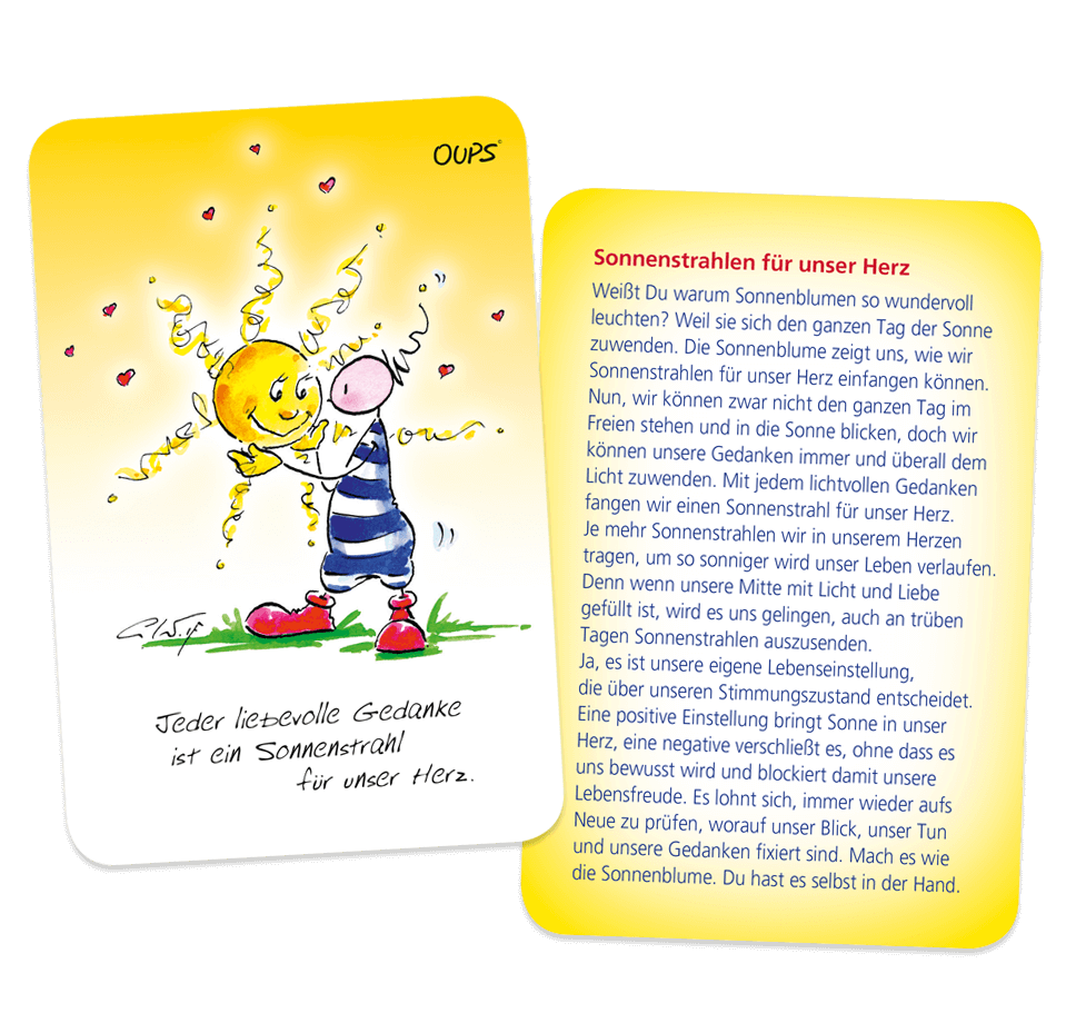 OUPS Karten - Sonnenstrahlen für dein Herz - Oups