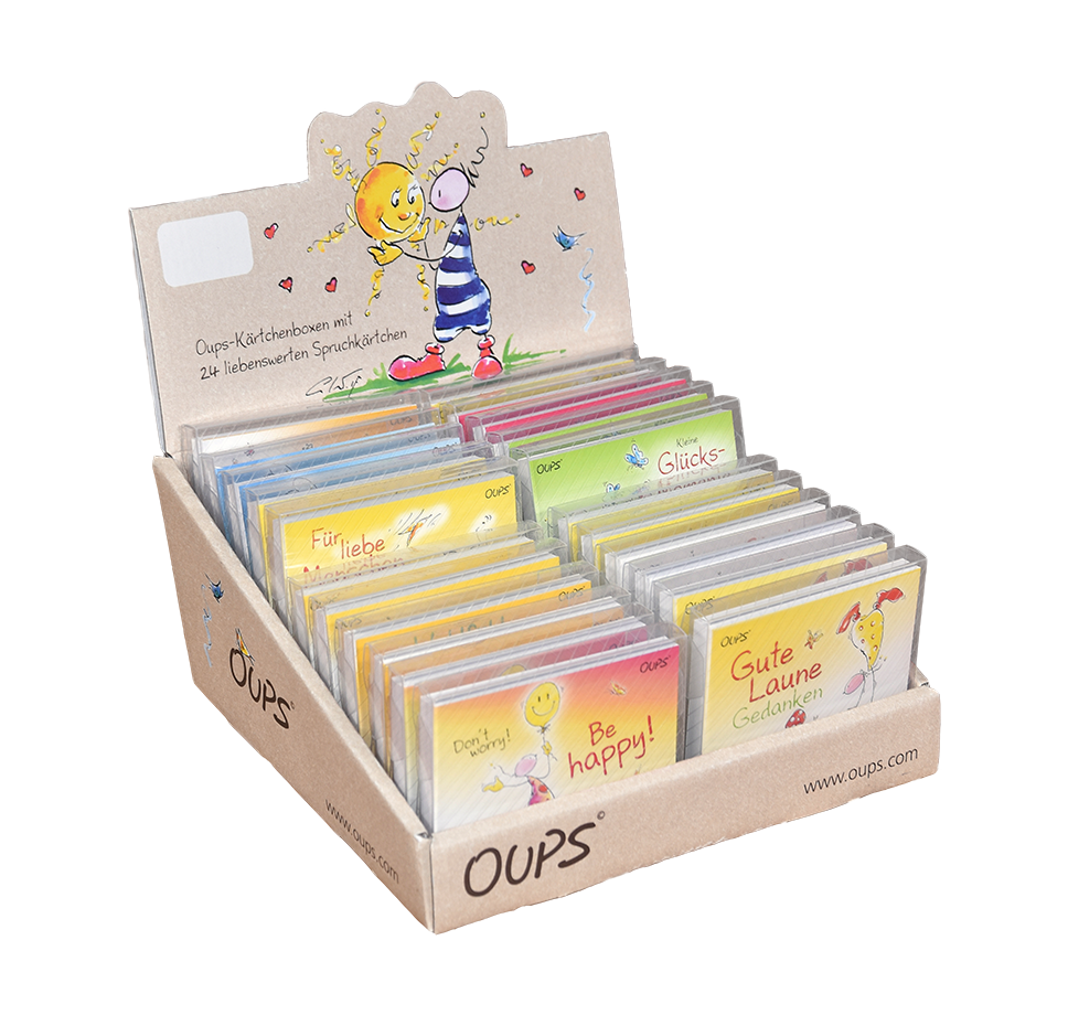 Oups-Verkaufsdisplay Kärtchenboxen - Oups