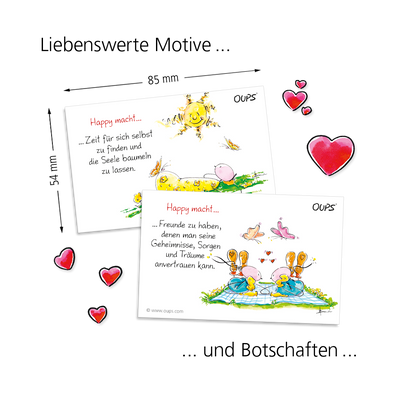 OUPS Kärtchenbox - Don´t worry - Be happy! - Oups
