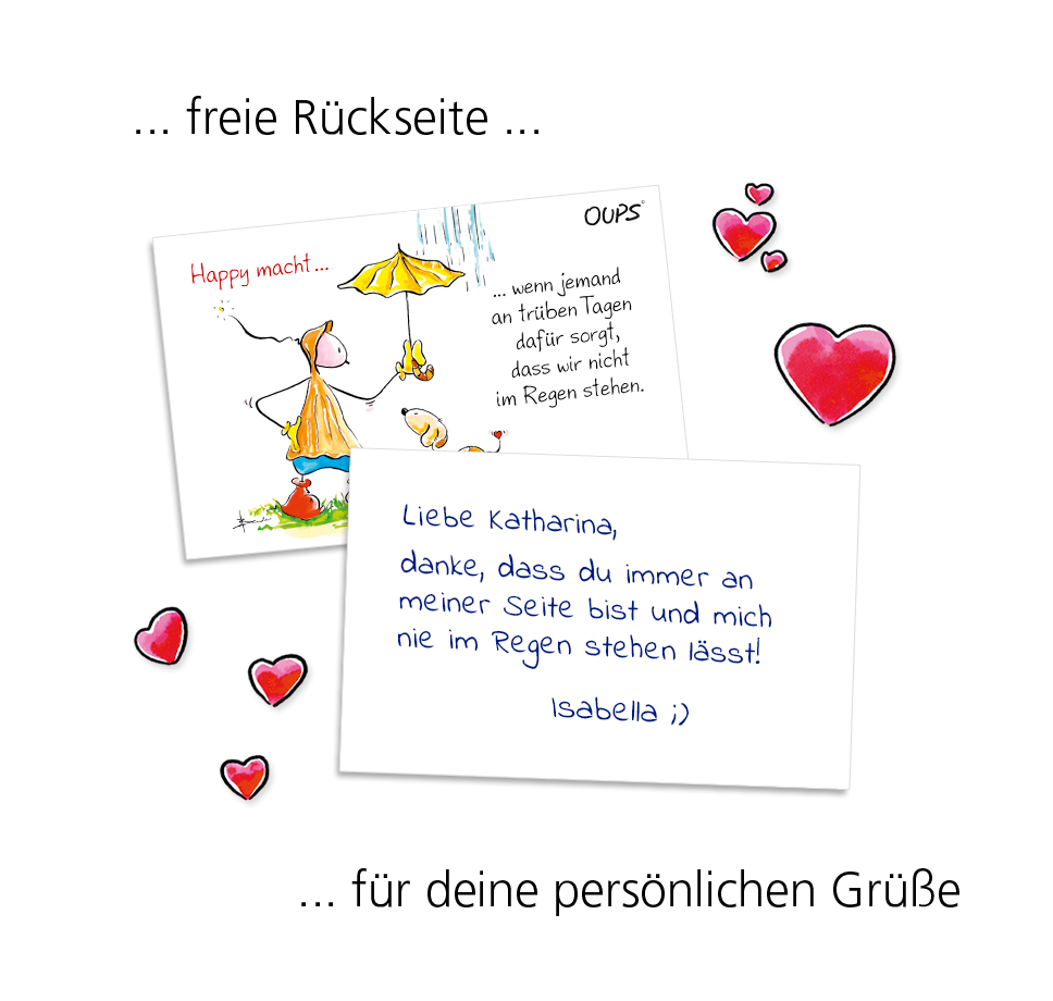 OUPS Kärtchenbox - Don´t worry - Be happy! - Oups