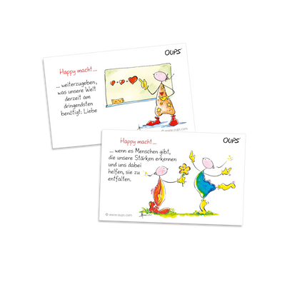 OUPS Kärtchenbox - Don´t worry - Be happy! - Oups