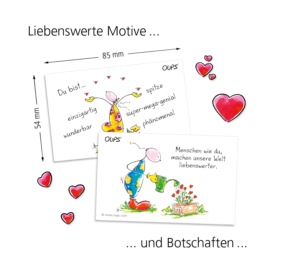 Oups Kärtchenbox - Komplimente-Kärtchen - Oups
