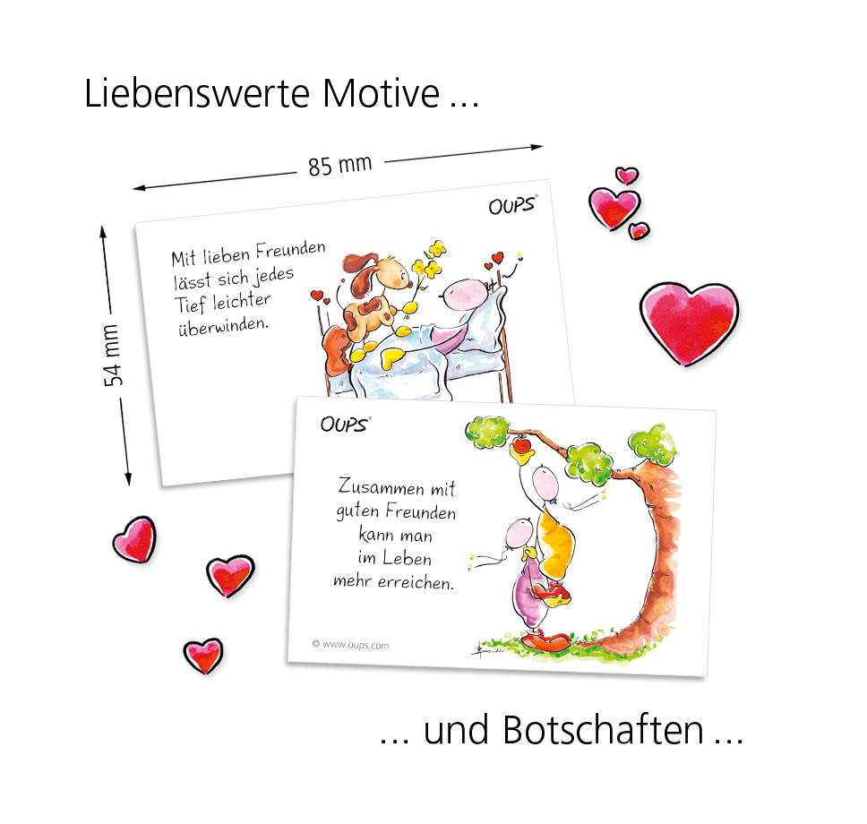 Oups Kärtchenbox - Freundschafts Kärtchen - Oups