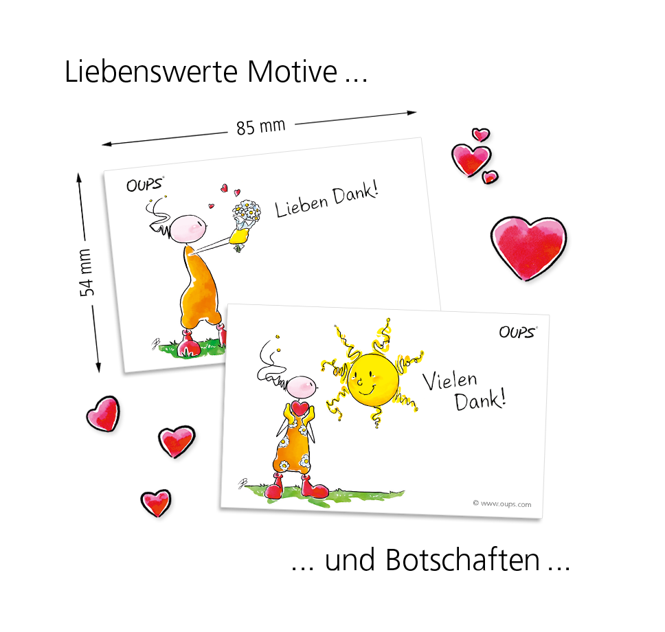 Oups Kärtchenbox - Danke Kärtchen - Oups