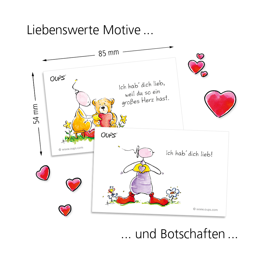 Oups Kärtchenbox - Ich hab dich lieb Kärtchen - Oups