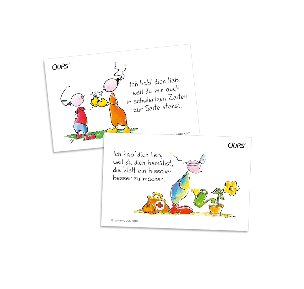Oups Kärtchenbox - Ich hab dich lieb Kärtchen - Oups