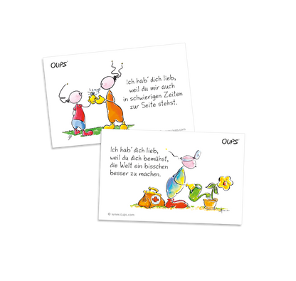 Oups Kärtchenbox - Ich hab dich lieb Kärtchen - Oups