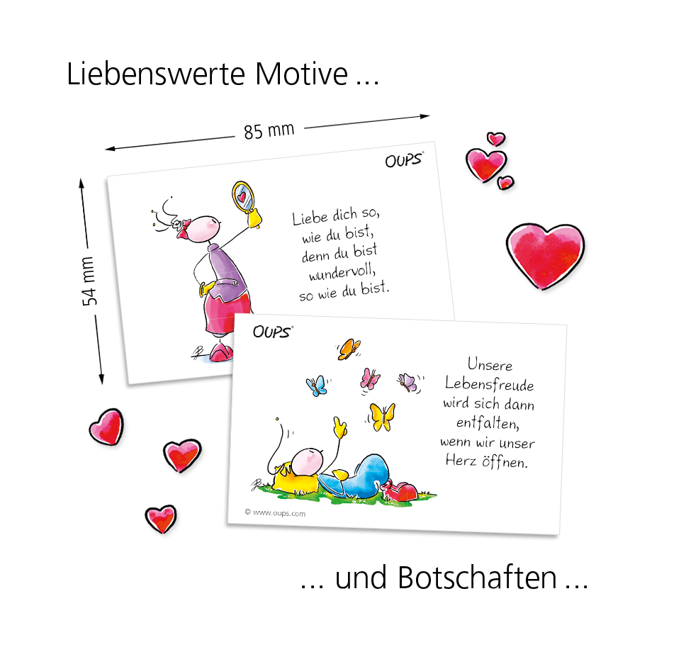 Oups Kärtchenbox - Lebensfreude Kärtchen - Oups