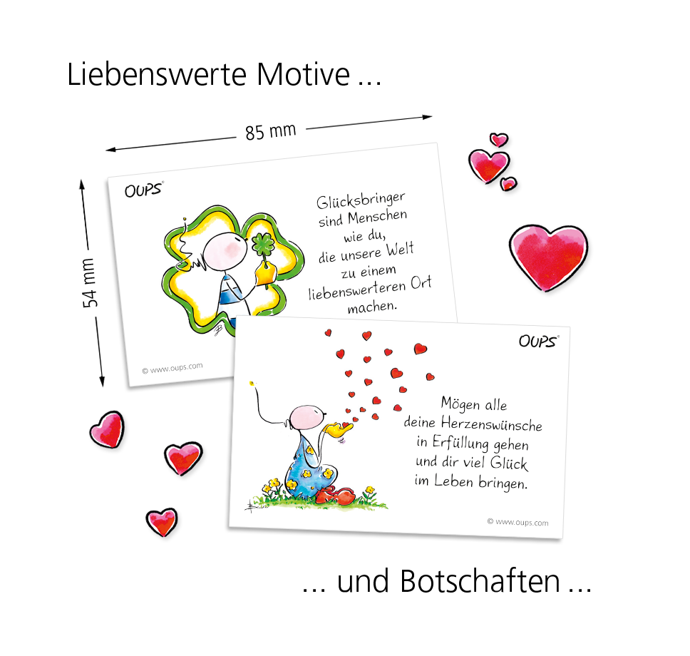 Oups Kärtchenbox - Glücksbringer Kärtchen - Oups