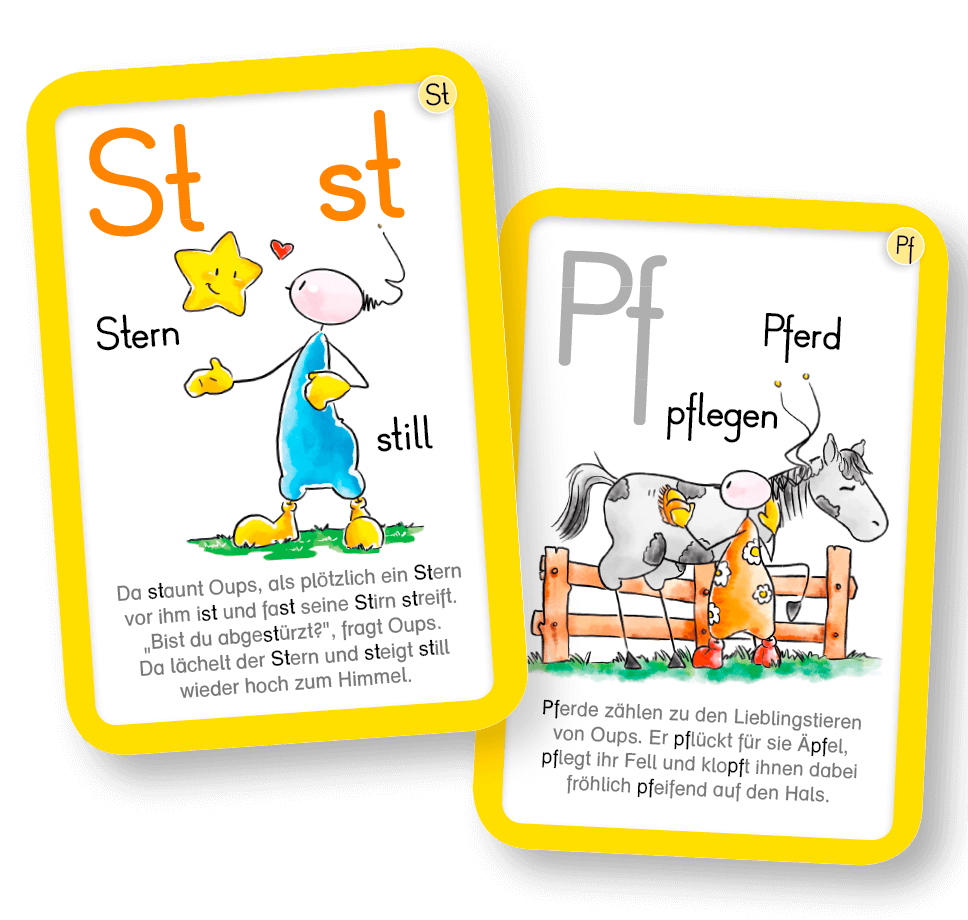 OUPS Buchstabenkarten - Buchstaben lernen mit Oups - Oups