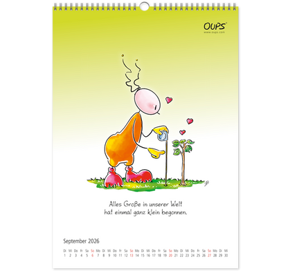 OUPS-Wandkalender 2026 - Mit liebenswerten Lebensweisheiten in Wort und Bild. - Oups