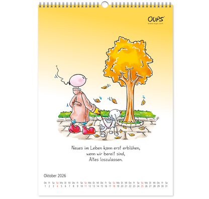 OUPS-Wandkalender 2026 - Mit liebenswerten Lebensweisheiten in Wort und Bild. - Oups