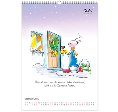 OUPS-Wandkalender 2026 - Mit liebenswerten Lebensweisheiten in Wort und Bild. - Oups
